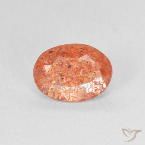1.13ct 天然 亮橙色 日光石, 椭圆形, 半透明