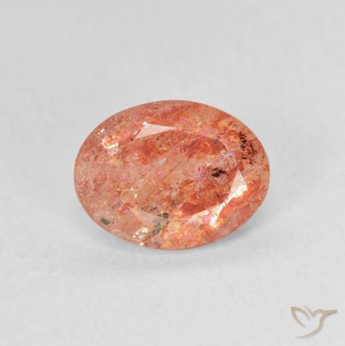 1.20ct 天然 亮橙色 日光石, 椭圆形, 半透明