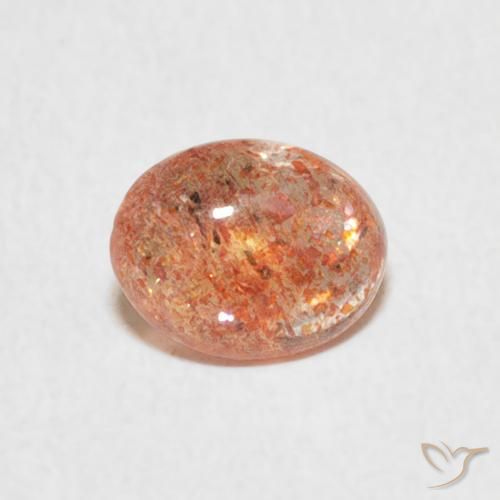 0.77ct 天然 姜橙 日光石, 椭圆形, 半透明