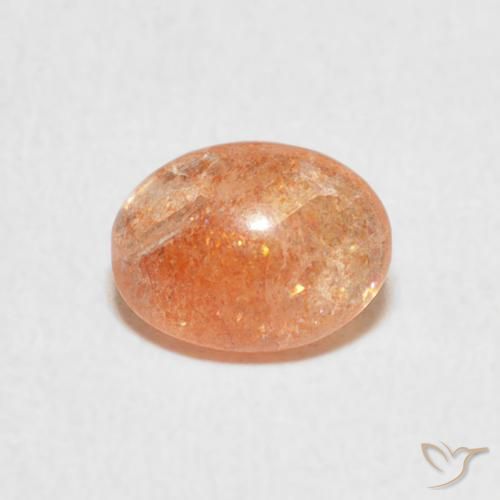 1.08ct 天然 Medium Light-Orange 日光石, 椭圆形, 半透明