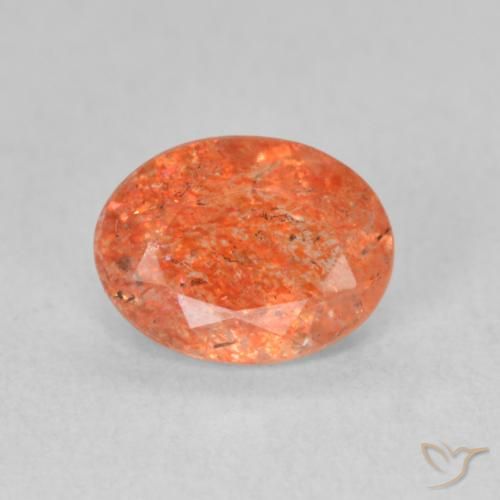 1.15ct 天然 中橙 日光石, 椭圆形, 半透明