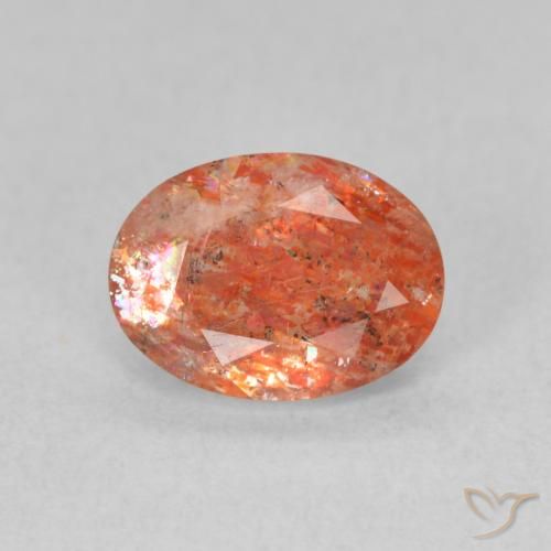 1.20ct 天然 Medium Light-Orange 日光石, 椭圆形, 半透明