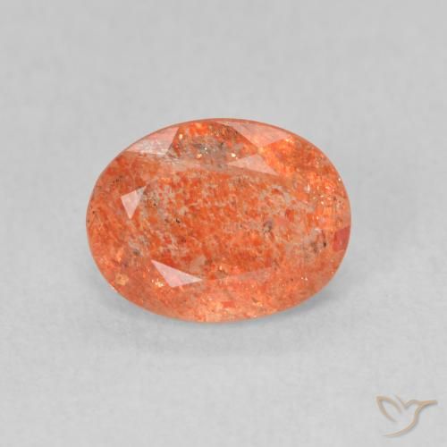 1.26ct 天然 亮橙色 日光石, 椭圆形, 半透明, Photo A