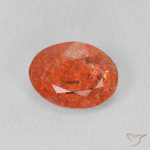 1.08ct 天然 火橙 日光石, 椭圆形, 半透明
