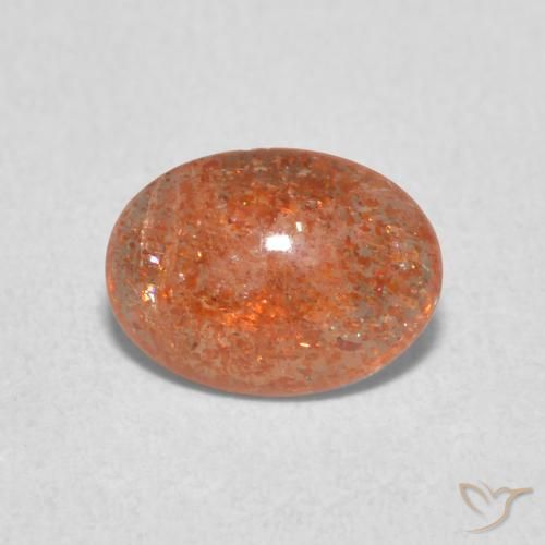 1.04ct 天然 中橙 日光石, 椭圆形, 半透明