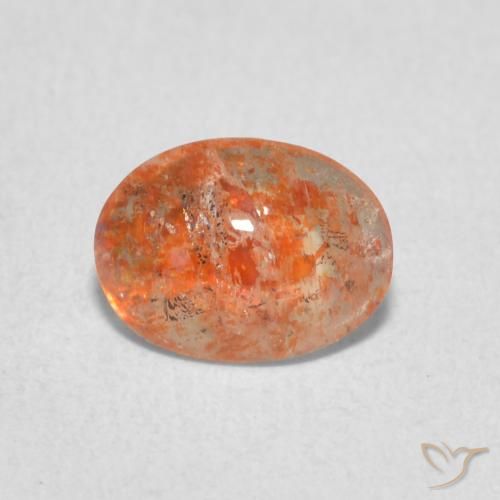 0.86ct 天然 柚子橙 日光石, 椭圆形, 半透明
