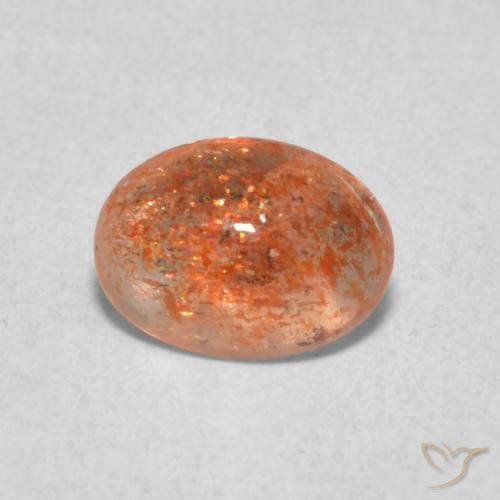1.05ct 天然 红橙色 日光石, 椭圆形, 半透明