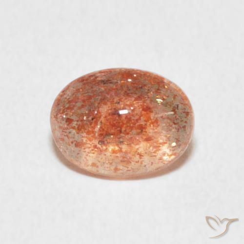 1.16ct 天然 中橙 日光石, 椭圆形, 半透明
