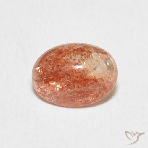 1.04ct 天然 中橙 日光石, 椭圆形, 半透明