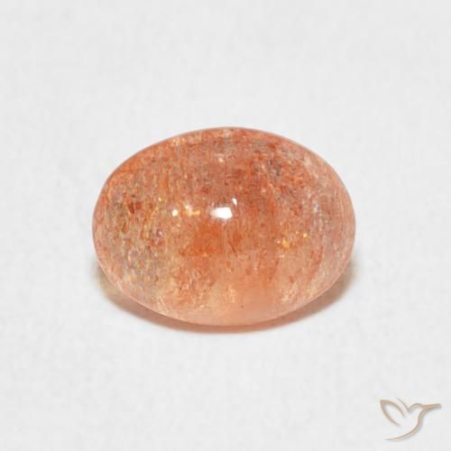 1.11ct 天然 淡虎橙 日光石, 椭圆形, 半透明