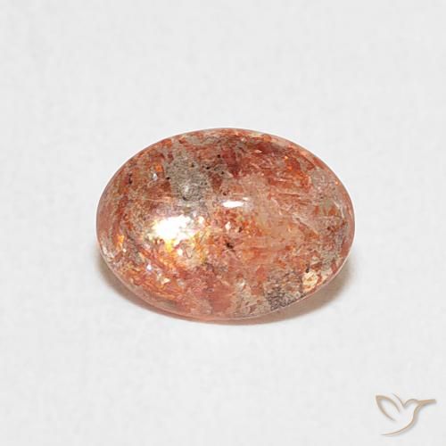 0.91ct 天然 柚子橙 日光石, 椭圆形, 半透明