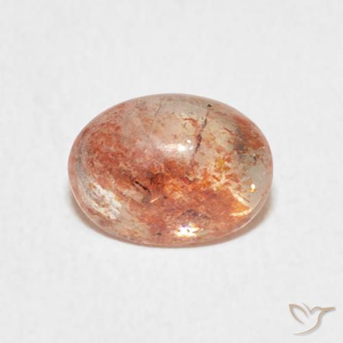 1.08ct 天然 淡虎橙 日光石, 椭圆形, 半透明