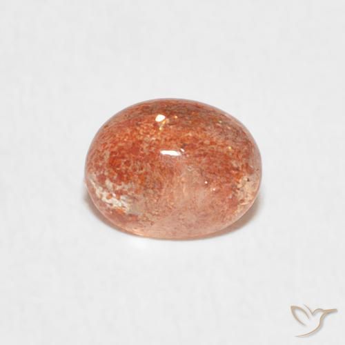 0.81ct 天然 柚子橙 日光石, 椭圆形, 半透明