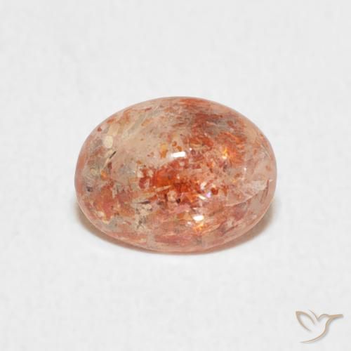 0.97ct 天然 桃橙色 日光石, 椭圆形, 半透明
