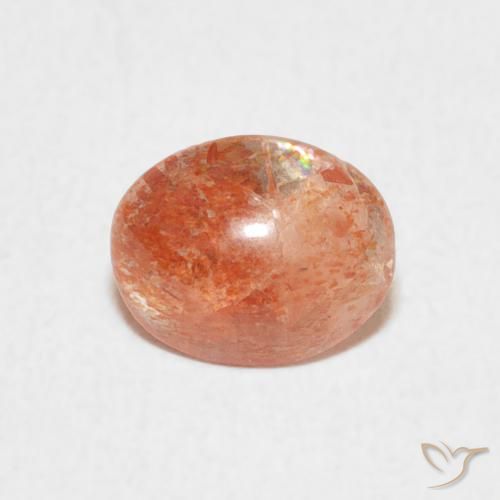 0.93ct 天然 中橙 日光石, 椭圆形, 半透明