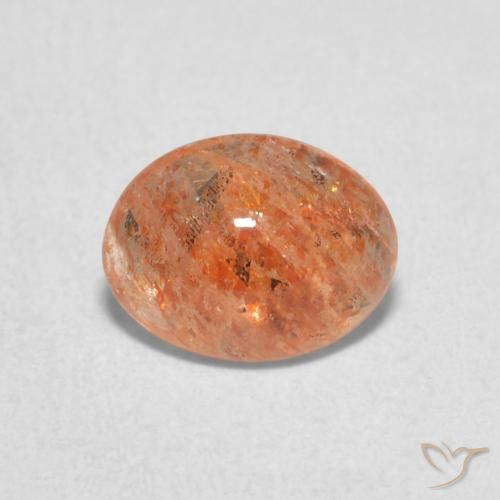 1.17ct 天然 中橙 日光石, 椭圆形, 半透明