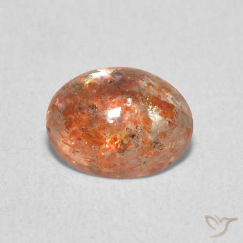 0.86ct 天然 姜橙 日光石, 椭圆形, 半透明