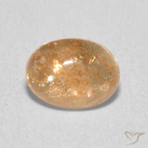 1.33ct 天然 浅桃橙 日光石, 椭圆形, 半透明