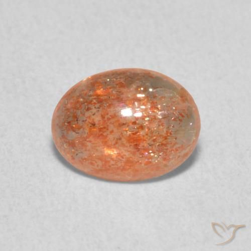 0.93ct 天然 姜橙 日光石, 椭圆形, 半透明