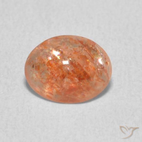 1.07ct 天然 姜橙 日光石, 椭圆形, 半透明