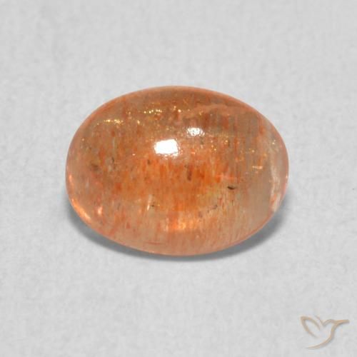 1.26ct 天然 Medium Light-Orange 日光石, 椭圆形, 半透明
