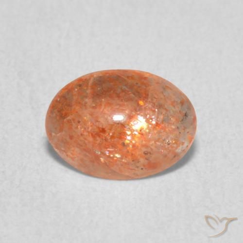 0.84ct 天然 Medium Light-Orange 日光石, 椭圆形, 半透明