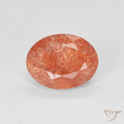1.22ct 天然 柚子橙 日光石, 椭圆形, 半透明