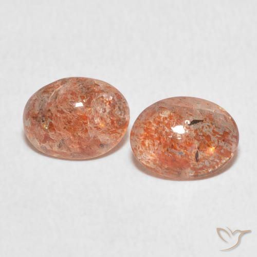1.83ctw 天然 Medium Light-Orange 日光石, 椭圆形, 半透明