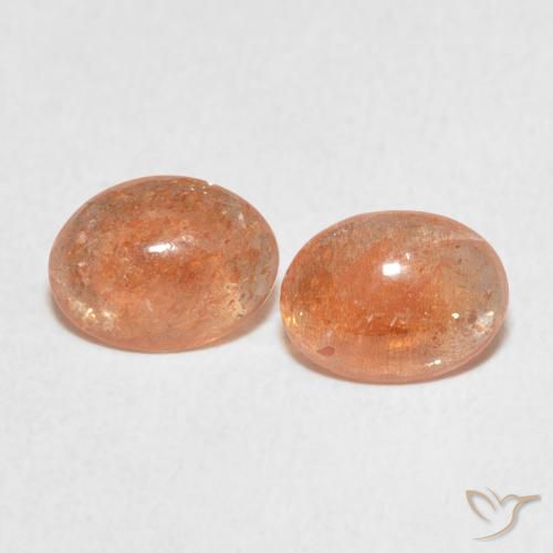 1.93ctw 天然 Medium Light-Orange 日光石, 椭圆形, 半透明