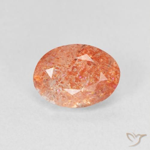 1.20ct 天然 Medium Light-Orange 日光石, 椭圆形, 半透明