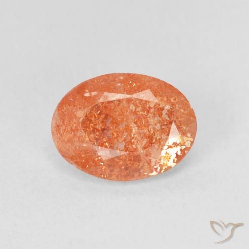 1.09ct 天然 亮橙色 日光石, 椭圆形, 半透明