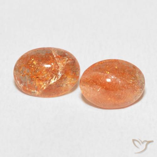 1.88ctw 天然 Medium Light-Orange 日光石, 椭圆形, 半透明