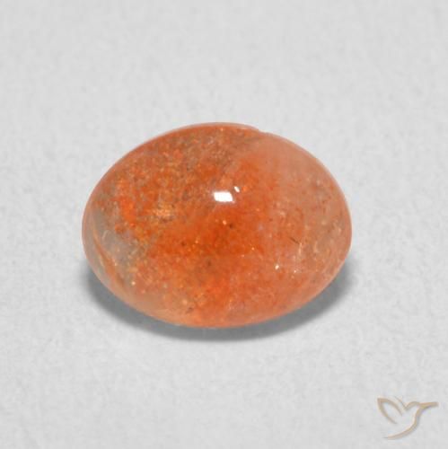 1.18ct 天然 深橙色 日光石, 椭圆形, 半透明