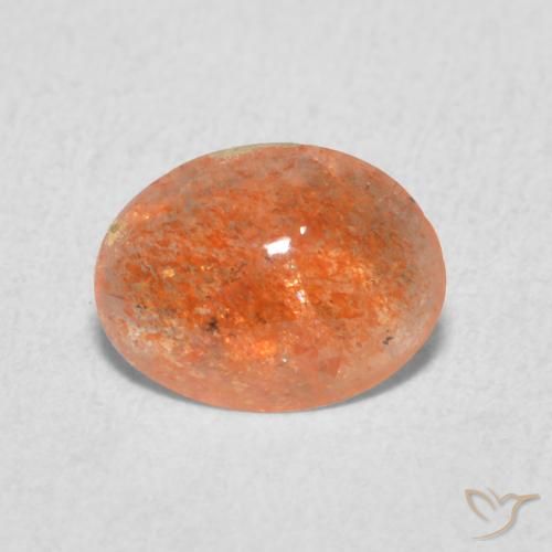 0.87ct 天然 山药橙 日光石, 椭圆形, 半透明