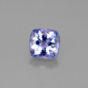 1.11克拉天然坦桑石，垫形剪裁，6×5.8毫米，VVS