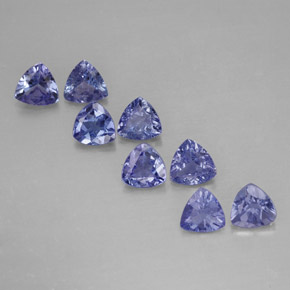 天然坦桑石，三角形，4.5×4.5毫米，VVS-VS