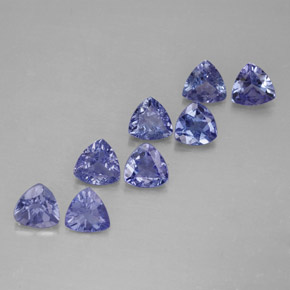 天然坦桑石，三角形，4.5×4.5毫米，VVS-VS