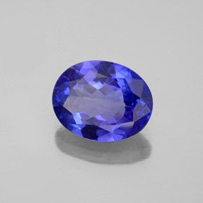 2.32克拉天然坦桑石，椭圆形切割，9.8×7.8毫米，VVS
