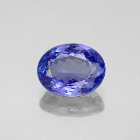 2.94克拉天然坦桑石，椭圆形切割，10×7.8毫米，VVS