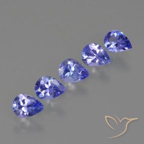 1.53天然坦桑石，梨形，5×3.9毫米，VS