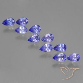 3.77天然坦桑石，梨形，5.8×3.9毫米，VS