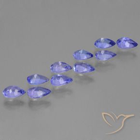3.77天然坦桑石，梨形，5.8×3.9毫米，VS