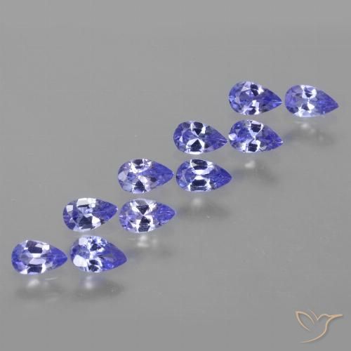 2.20天然坦桑石，梨形，5×3.1毫米，VS