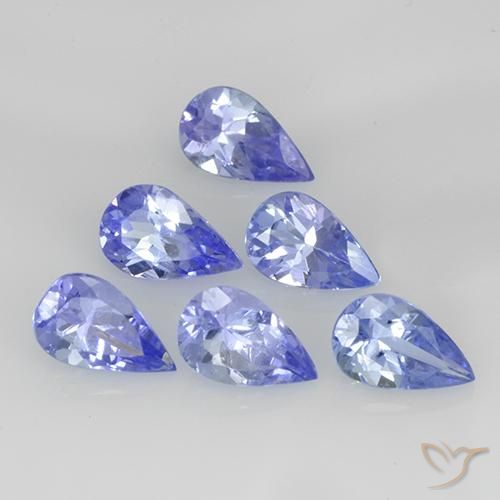 1.35天然坦桑石，梨形，5×3.1毫米，VS