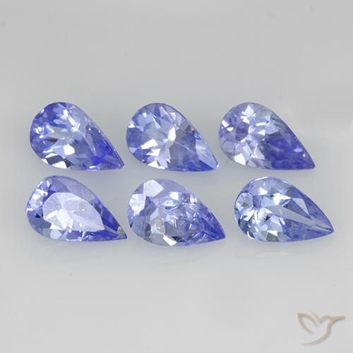 1.35天然坦桑石，梨形，5×3.1毫米，VS