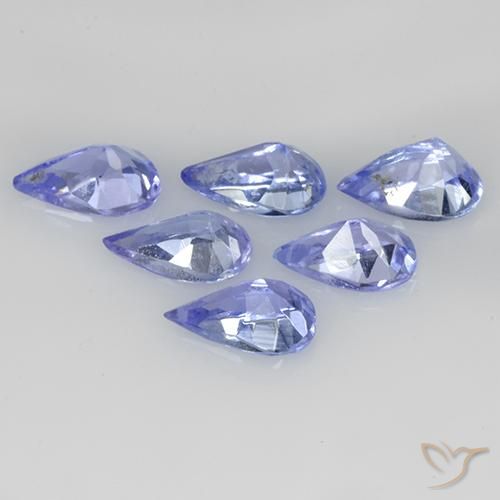 1.35天然坦桑石，梨形，5×3.1毫米，VS