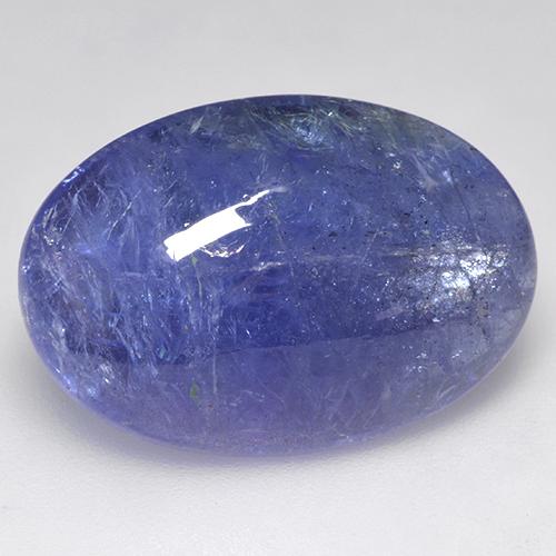 18.74克拉天然坦桑石，椭圆形切割，22.9×15.8毫米，半透明