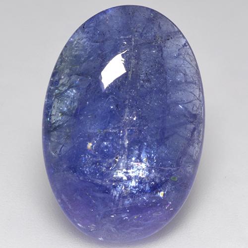 18.74克拉天然坦桑石，椭圆形切割，22.9×15.8毫米，半透明