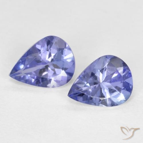 0.57ctw 天然 中号海军蓝 坦桑黝帘石, 梨形, VVS-VS