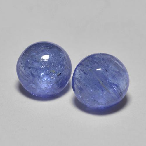 1.38天然坦桑石，圆形切割，5.21毫米，半透明